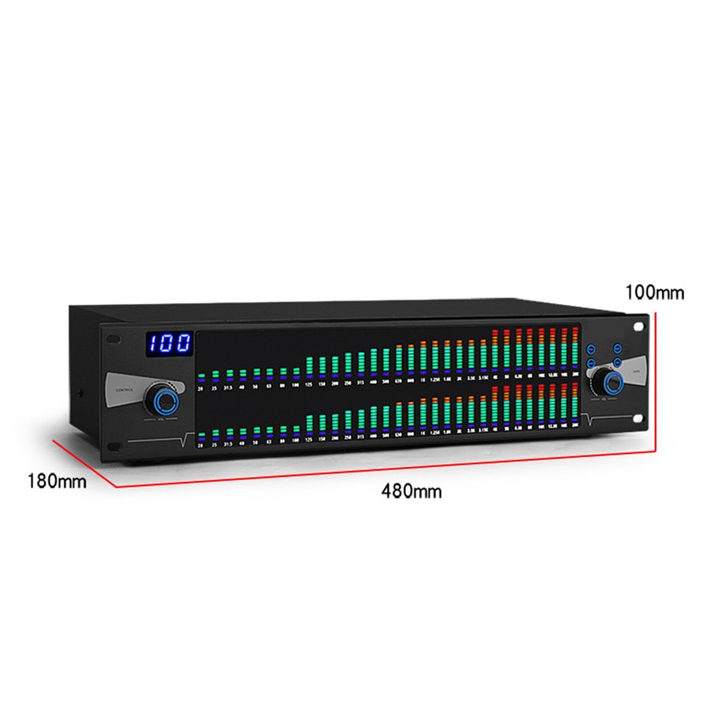 Professional Graphic Equalizer Digital Equalizer Dual 31-Band Spectrum Display
