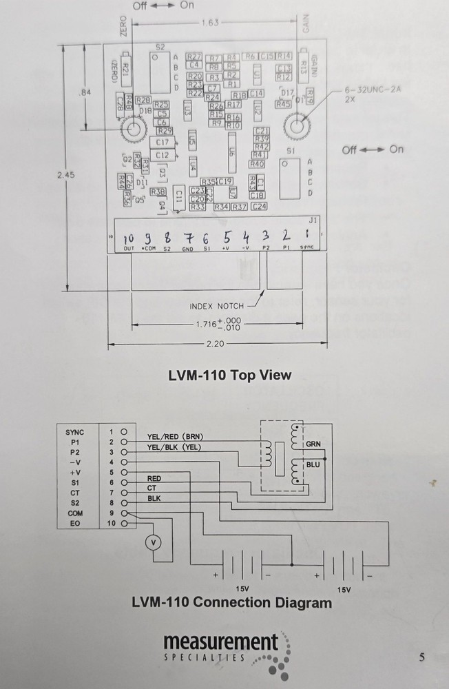 LVDT Signal Conditioning Module
