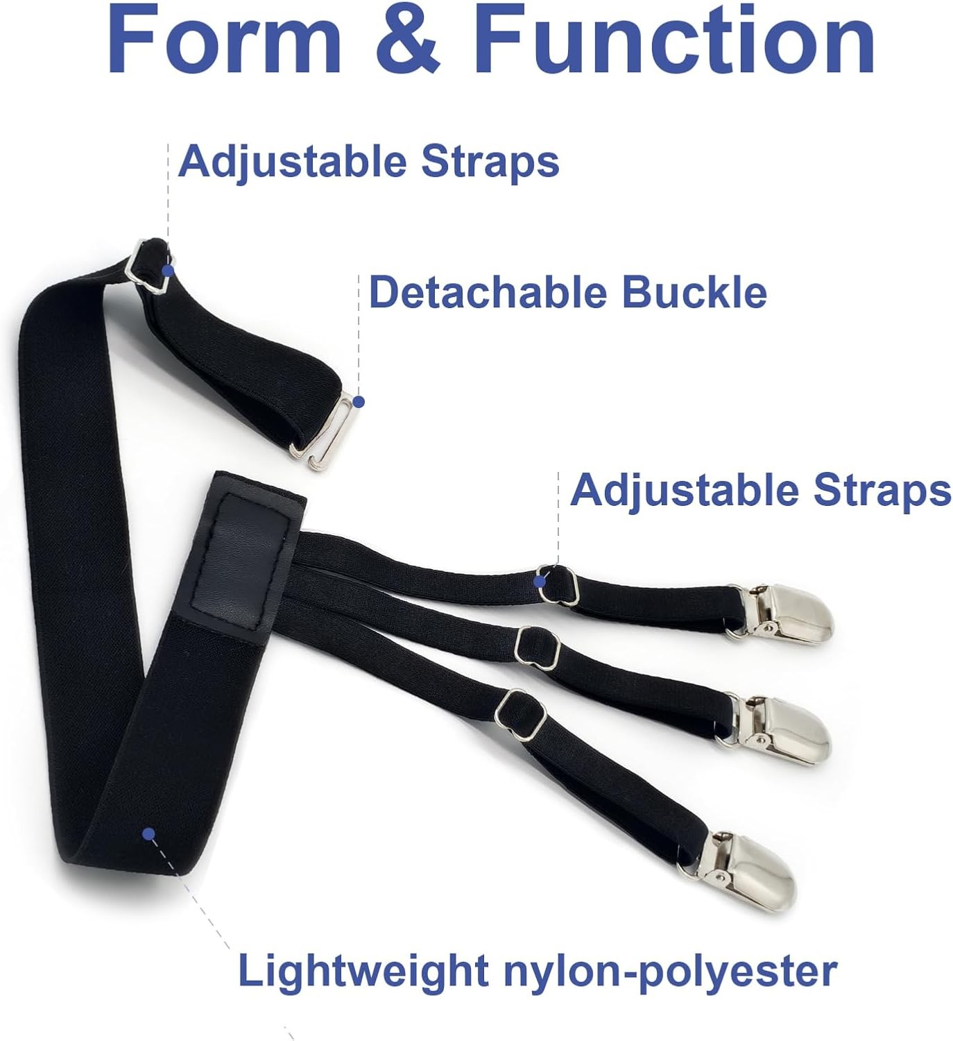 Shirt Stays for Men – Adjustable 3rd Gen Elastic with Non-Slip...