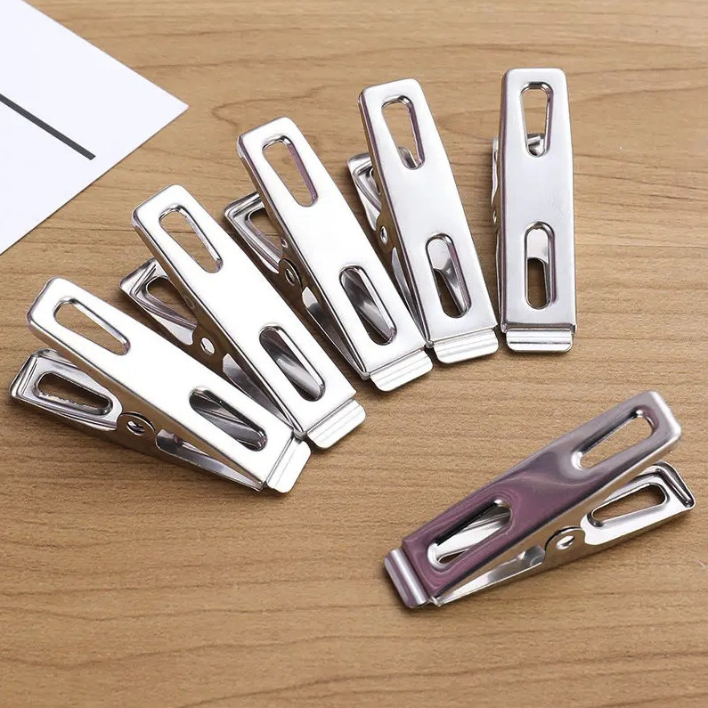 40pcs Stainless Steel Clothes Pegs Windproof Metal Laundry Clips - NEW