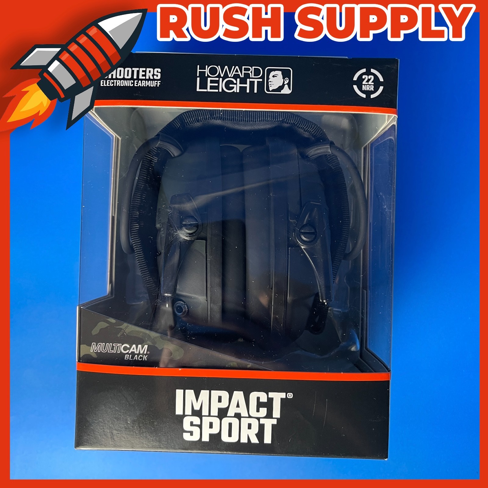 New Howard Leight Impact Sport Electronic Earmuff MultiCam Black - R-02527