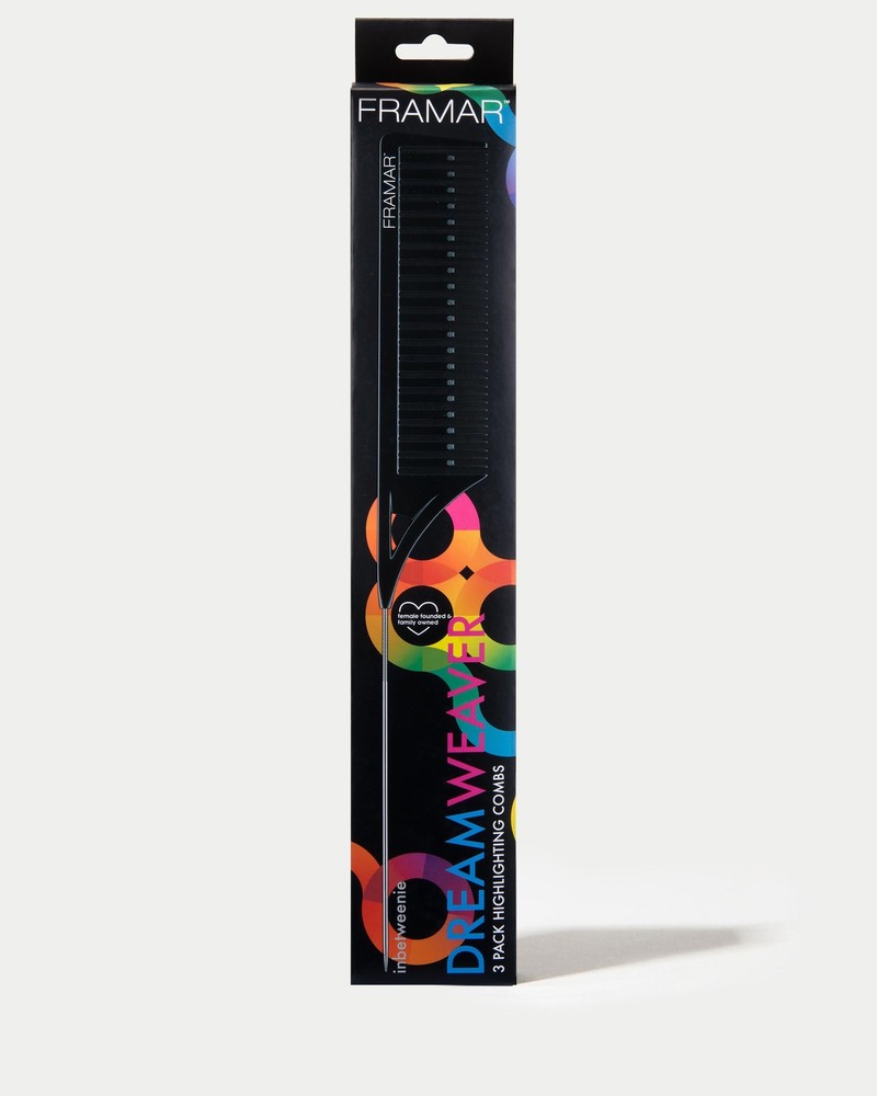 FRAMAR Dreamweaver Highlight Comb Set - Professional Regular, Black