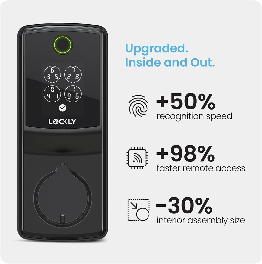 Lockly Secure Pro Deadbolt Smart Lock with Built-in Wi-Fi, TapCom Compatible