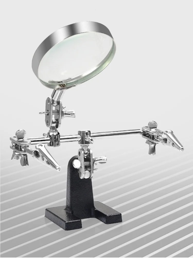Soldering Iron Stand with Magnifier Third Hand Clamp.