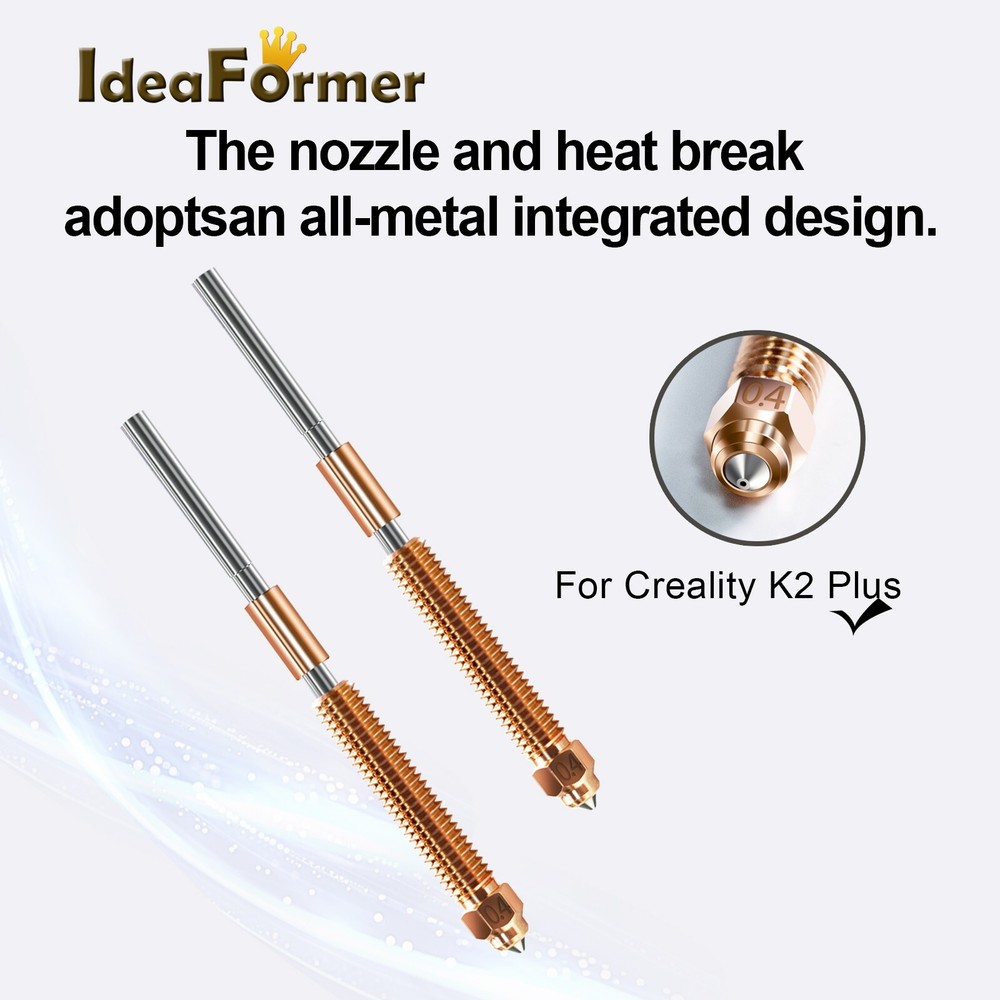 Ideaformer Quick-Swap Integrated Nozzle 0.4mm for Creality K2 Plus Printer