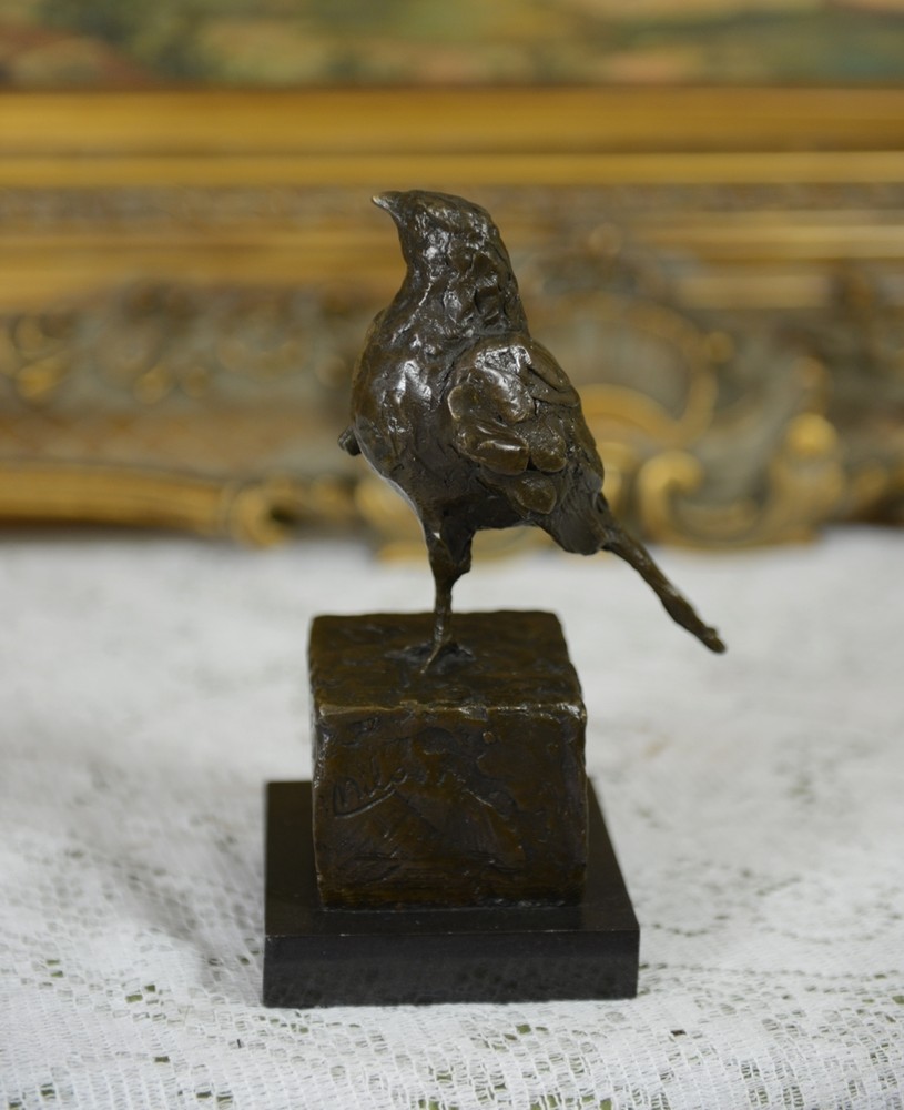 SIGNED MILO, BRONZE STATUE SCULPTURE BIRD STATUE
