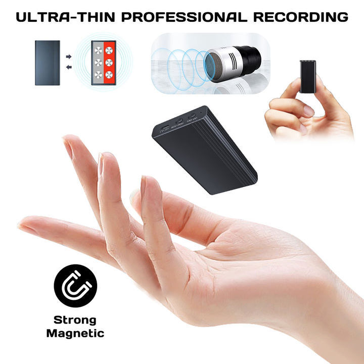 500 Hrs Mini Spy Voice Activated Recorder Digital Audio Magnetic MP3 Player