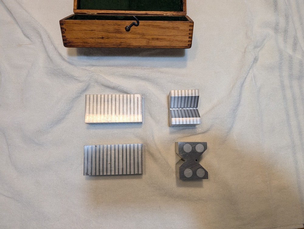 Vintage Parallel & V-Block Set w/Wooden Case