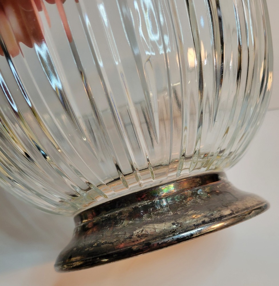 Godinger Crystal Bowl With Silver Plate Base