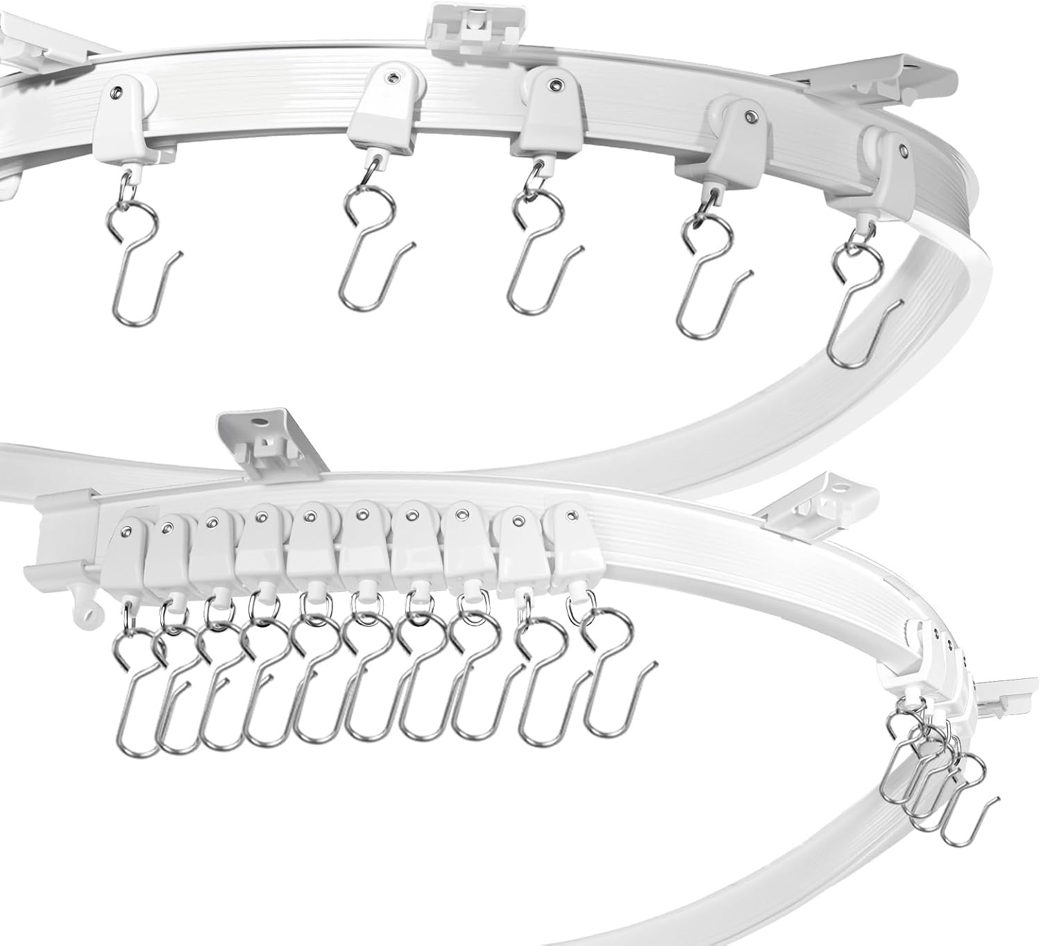 Heavy-Duty Flexible Ceiling Curtain Track 3M - Bendable PVC with Steel Plate