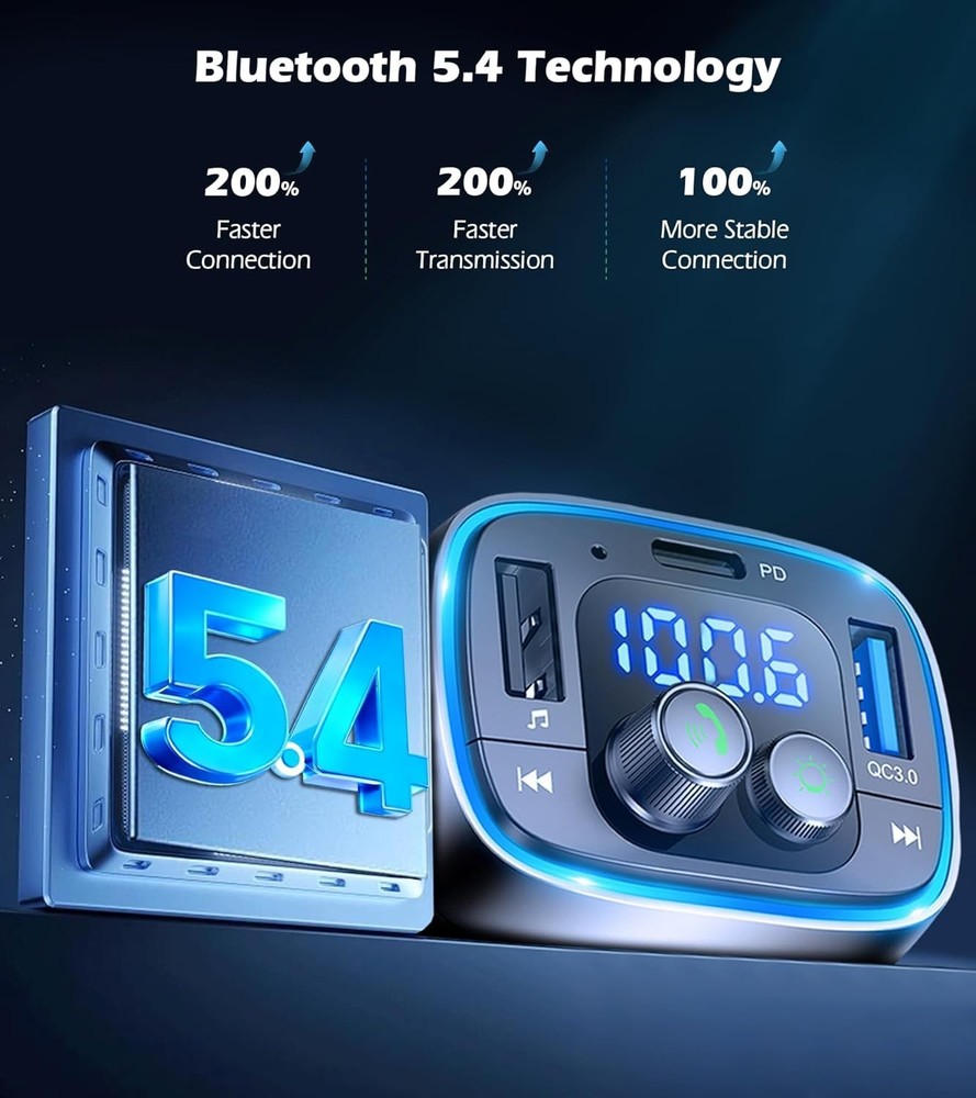 Wireless Bluetooth Car Adapter with 48W Charging & Hands-Free Calling Excellence