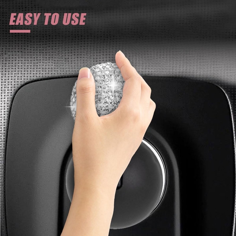 Car Push Start Button Cover, Rhinestone Engine Start Stop Button Joystick Cov...