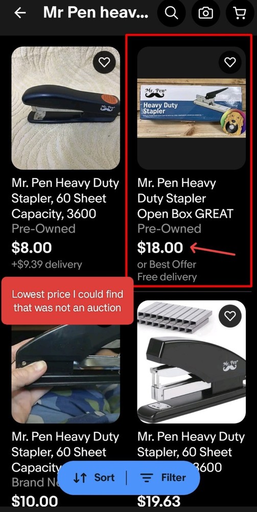 OPEN BOX - Mr. Pen Heavy Duty Stapler, Fully Functioning FREE SHIP