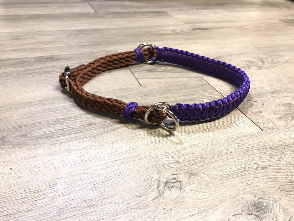 side pull hackamore attachment with a whoa neon purple