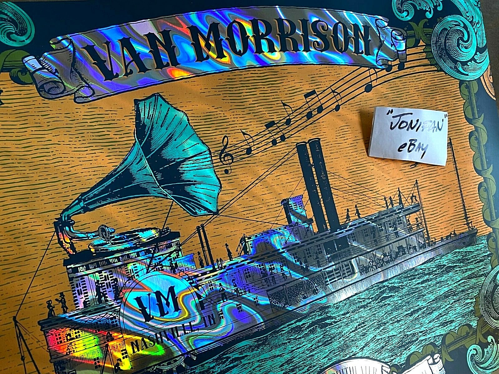 VAN MORRISON NASHVILLE 2017 LAVA FOIL PRINT POSTER AE SIGNED S/N #/35 IN STOCK!