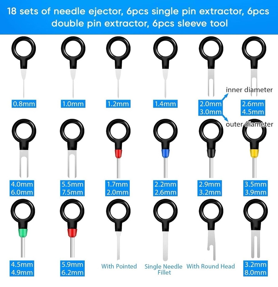 Terminal Pin Removal Tool Kit 82 Pcs Tool Set Wire Terminal Release