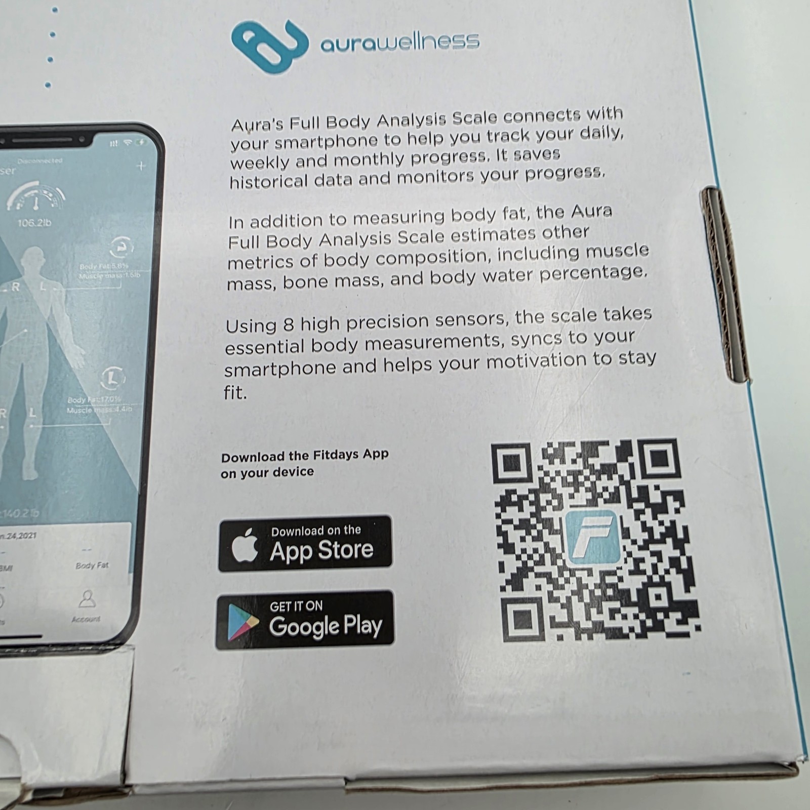 Aura Full Body Analysis Scale Bluetooth Charging Cable New (Open Box)