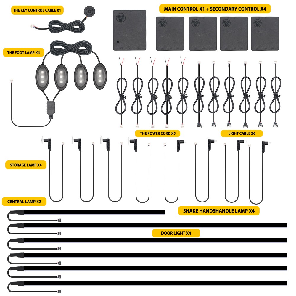18in1 Car Atmosphere Interior LED Acrylic Guide Fiber Optic Ambient Lights Decor