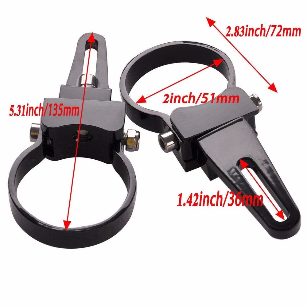 2" LED Light Bull Bar Round Roll Cage Mount Bracket Kit For ATV UTV SUV Model