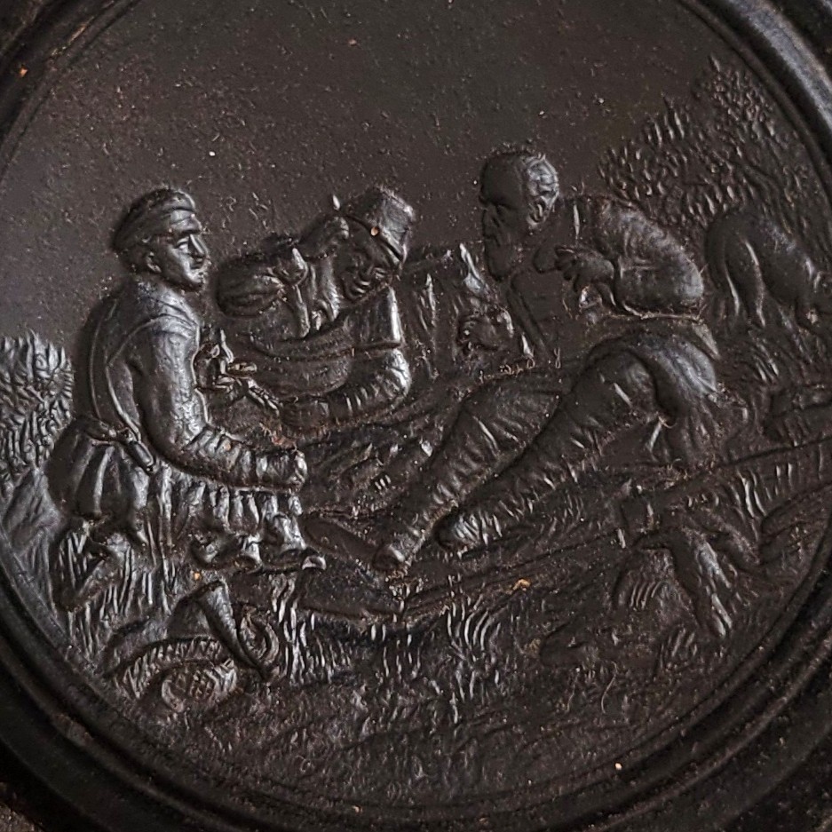 Hunter scene 30s Vintage wax form Antique casting mold Relief Tool Hunting