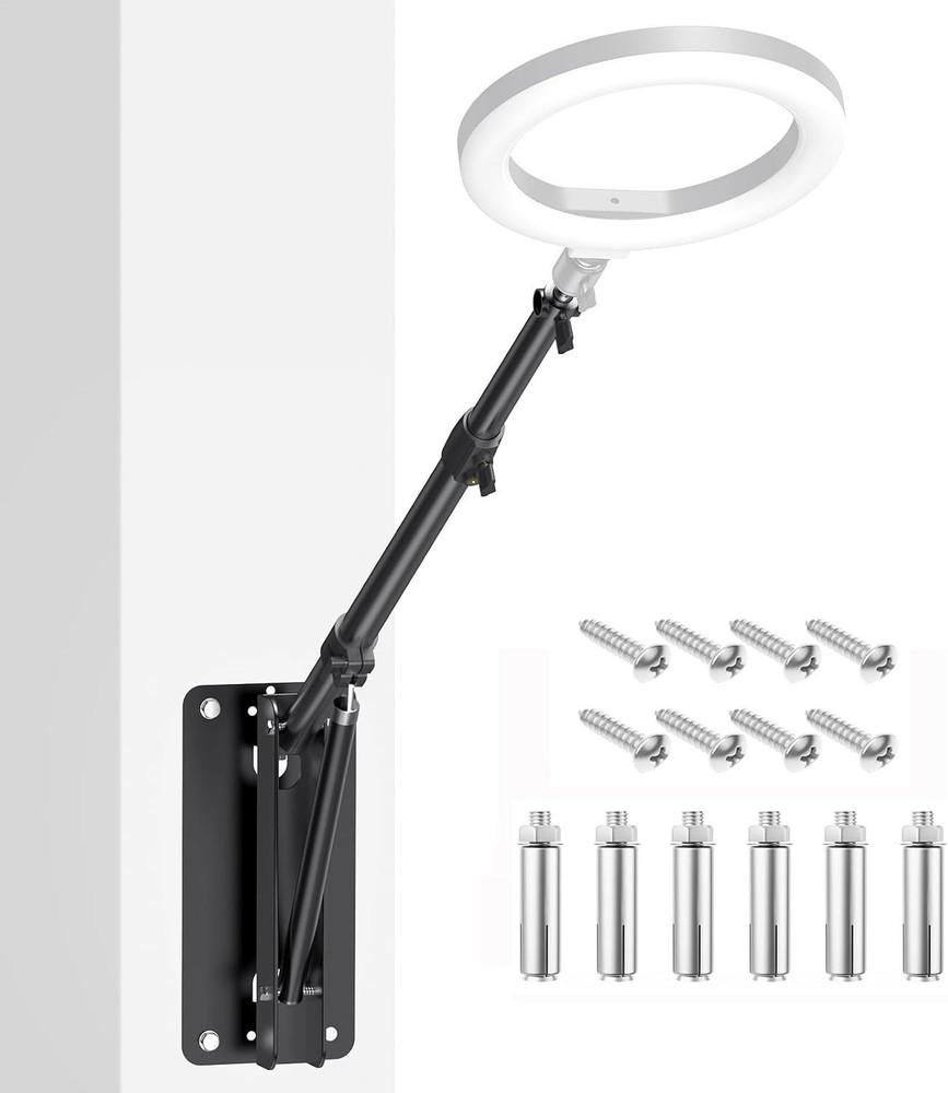 Wall Mount Boom Arm, 51inch/130cm Adjustable Triangle Wall Mounted Support