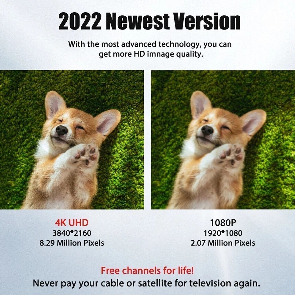 6000 Mile Outdoor TV Antenna Digital HDTV 4K Amplified 360° UHF VHF Long Range