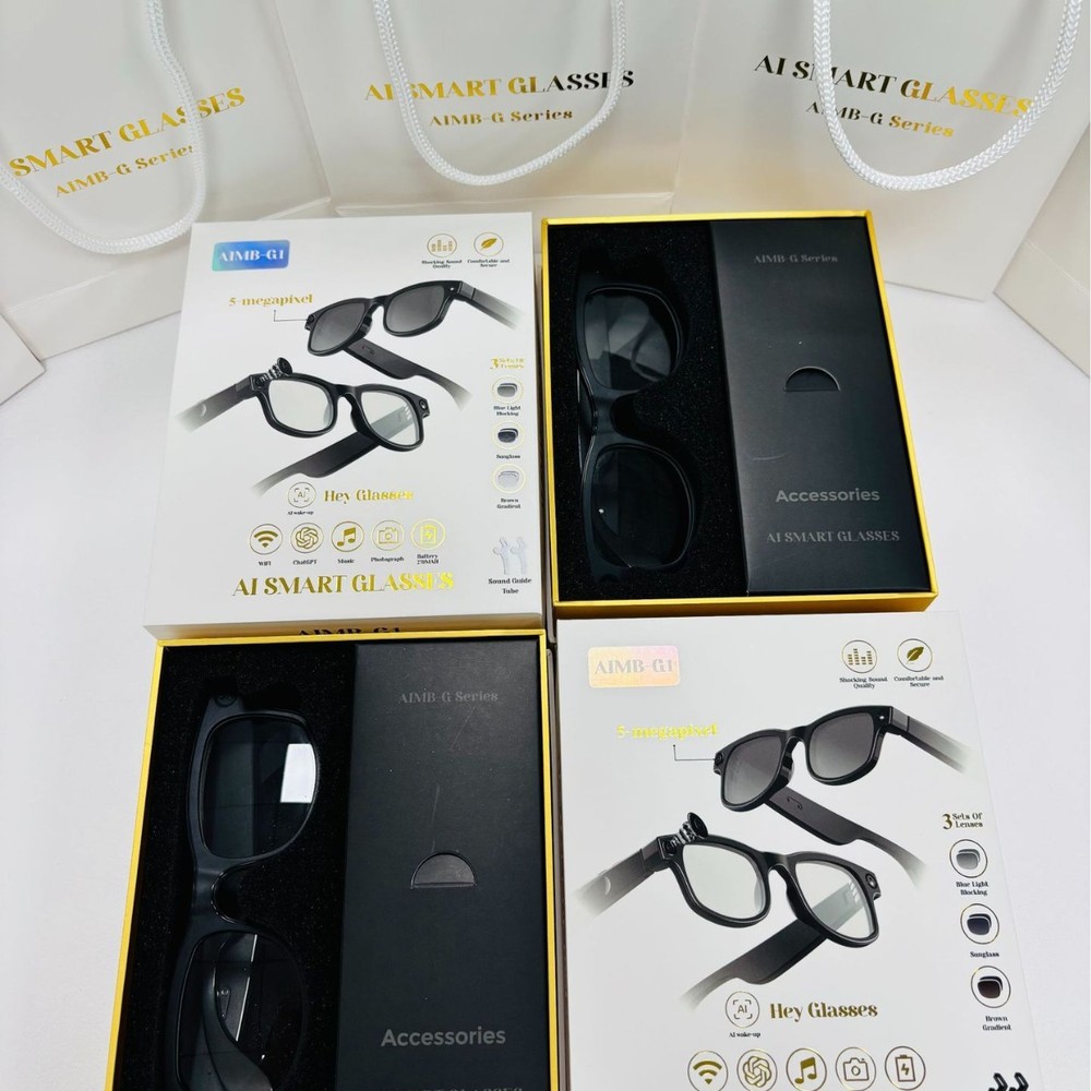 AIMB-G1 Smart Glasses with 8MP Camera 1080p Video Recording Bluetooth Calling