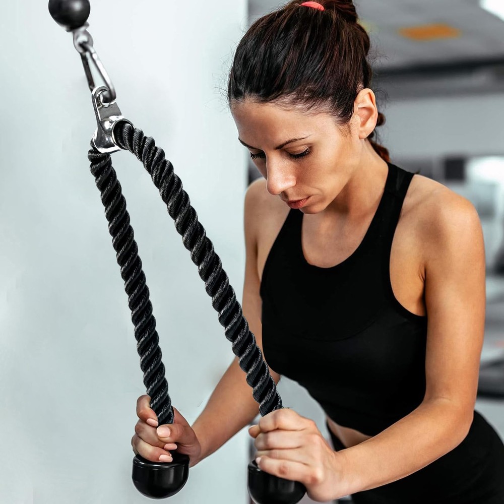 Long Tricep Pull Down Rope Exercise Tricep Rope 55 inch Pull Down Rope with L...