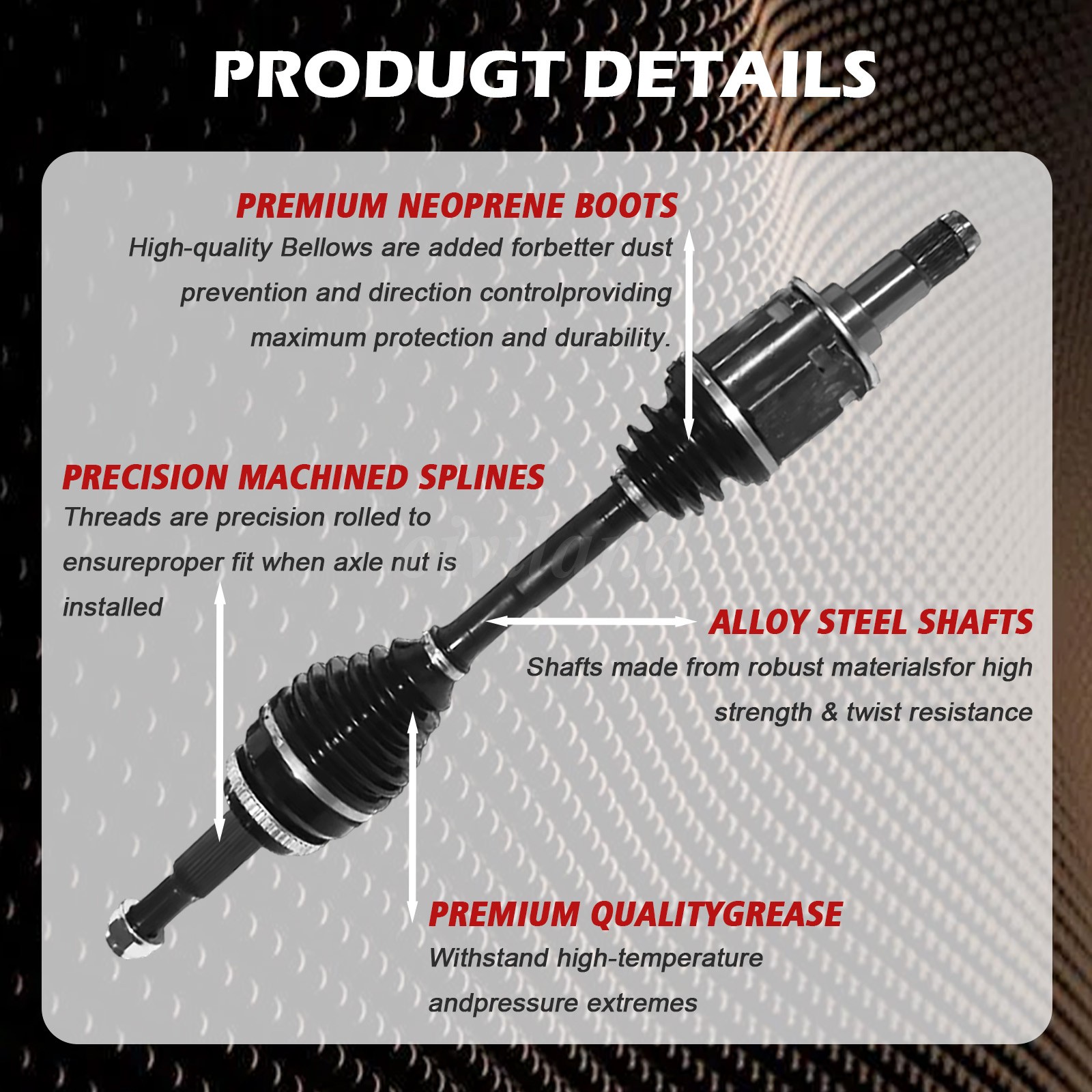 CV Half Shaft Axle For 2004-07 Toyota Highlander FWD Front Driver and Passenger