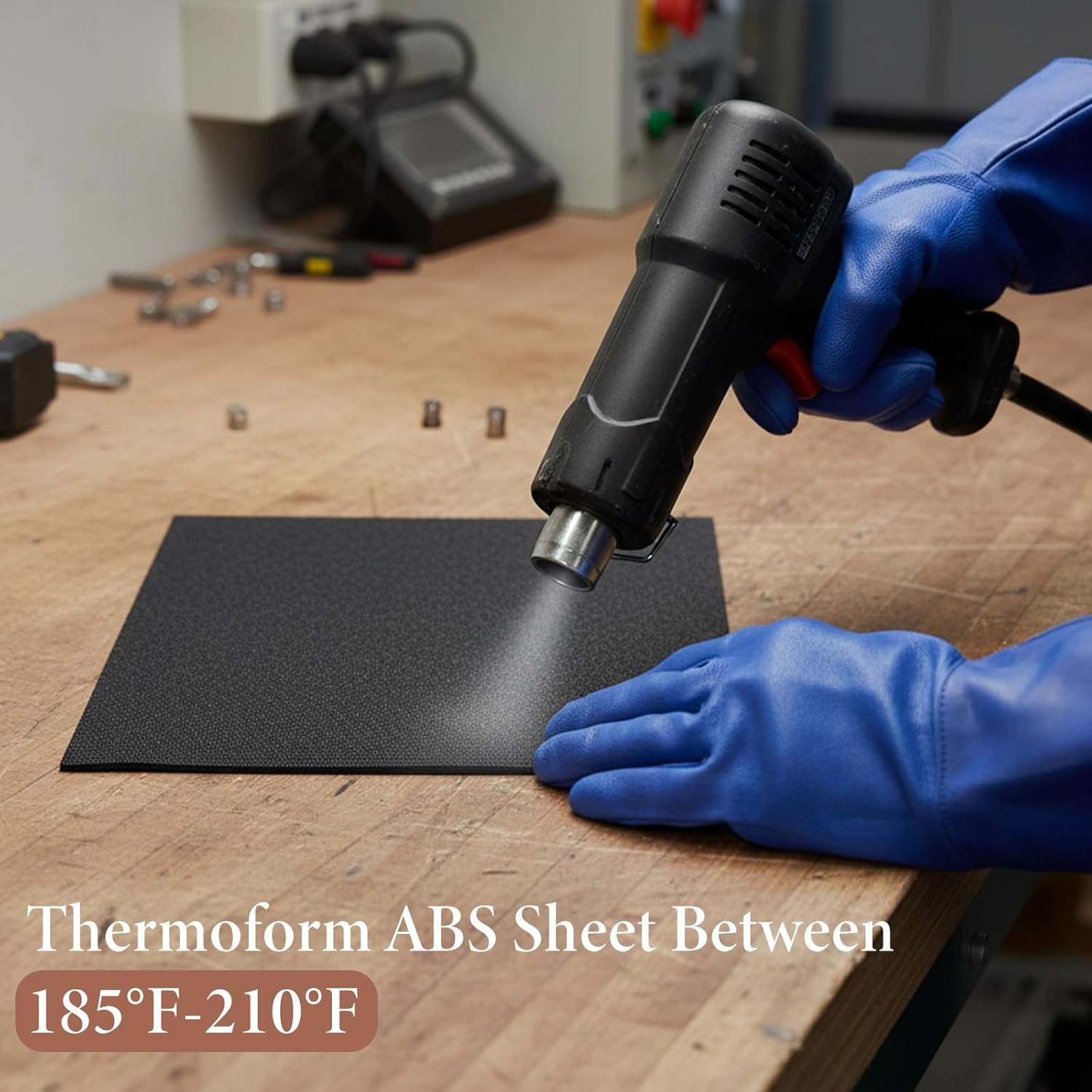 ABS Plastic Sheet 12" X 16" 1/4 Inch Thick 2-Pack Black Rigid Moldable