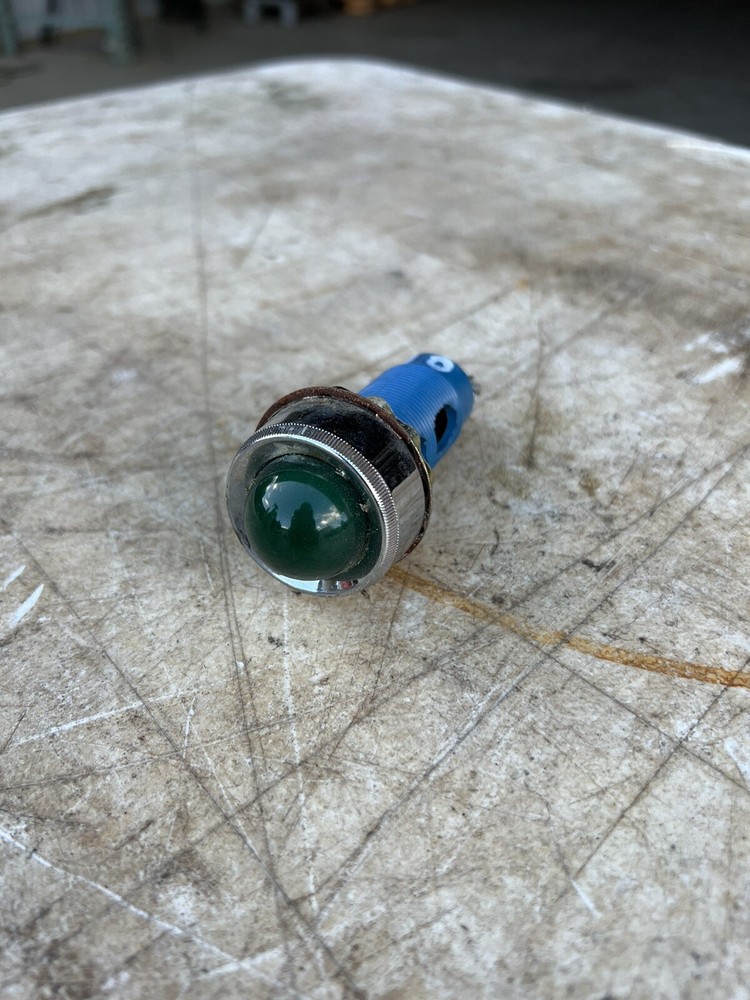 Vintage Breter Indicator Light Green Panel Pilot Rat Rod