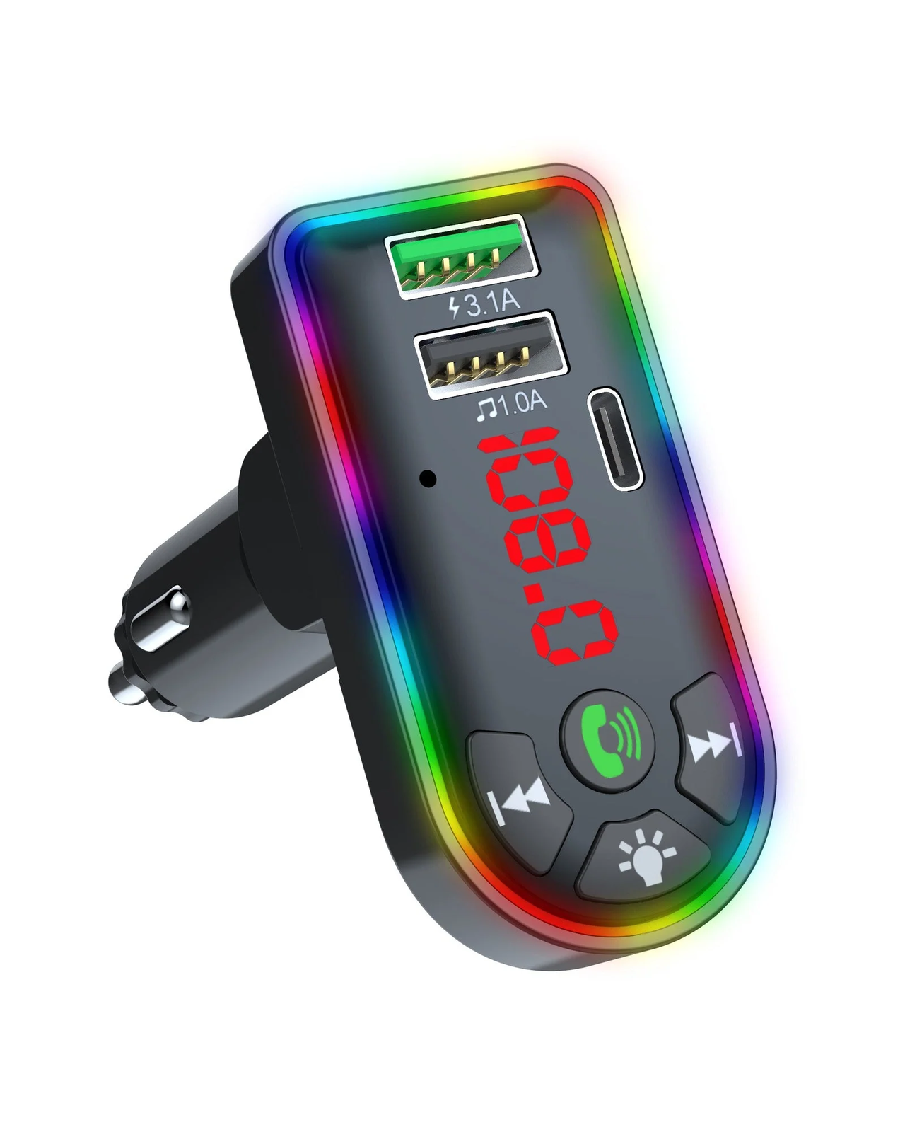 Audiobox TR-20 Car Bluetooth FM Transmitter with LED Lights