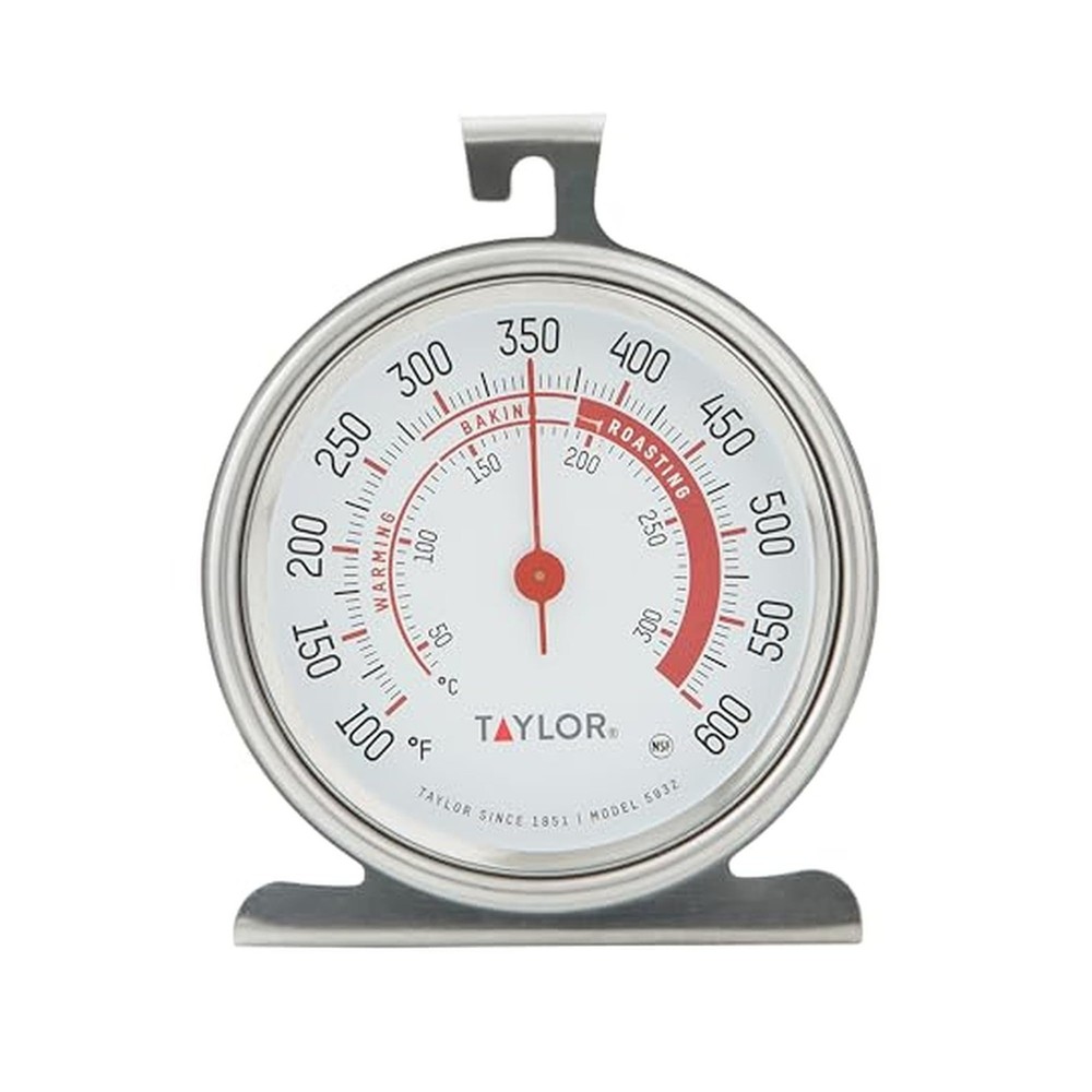 Large Dial Thermometer Silver Analog Temperature Gauge