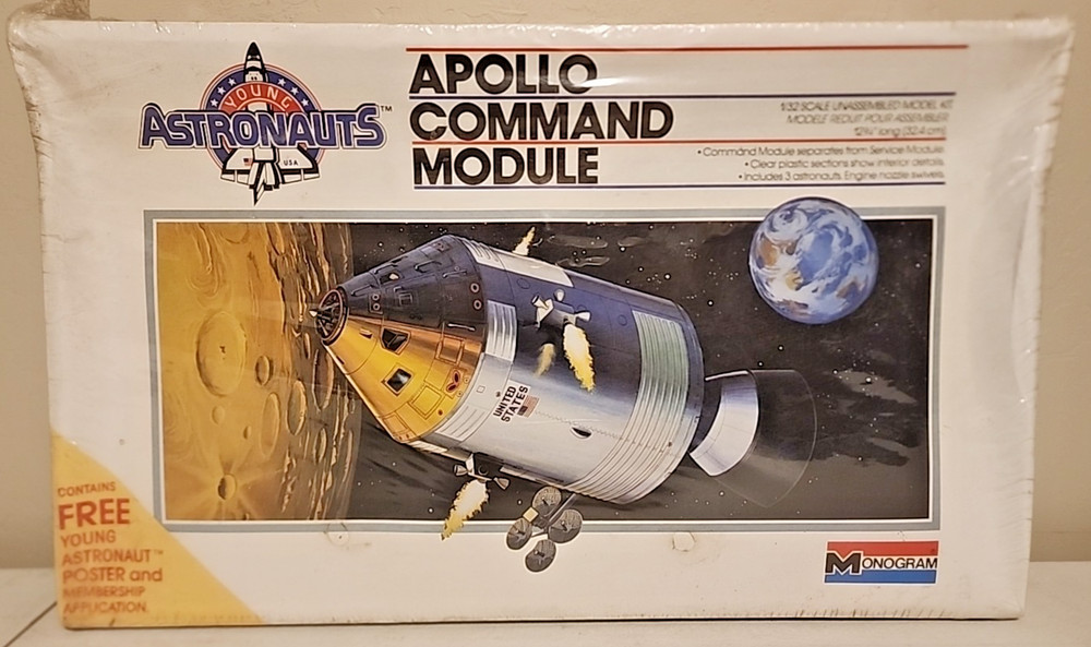 Monogram Young Astronauts Apollo Command Module Kit 5902 torn shrink Dent Box
