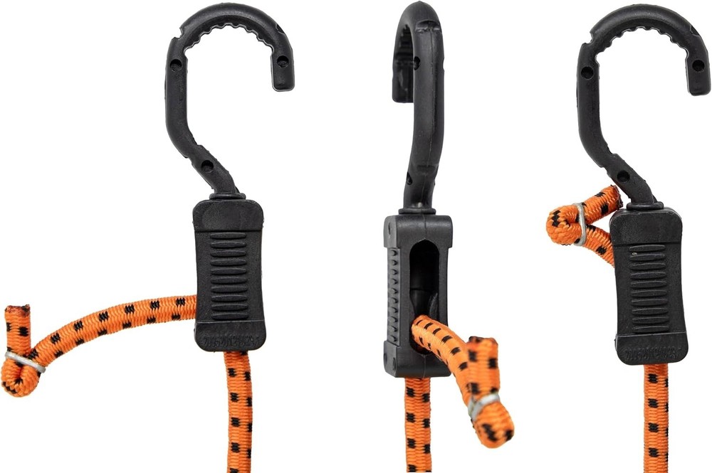 Adjustable Bungee Cords 24-Inch Orange/Black, 10-Pack