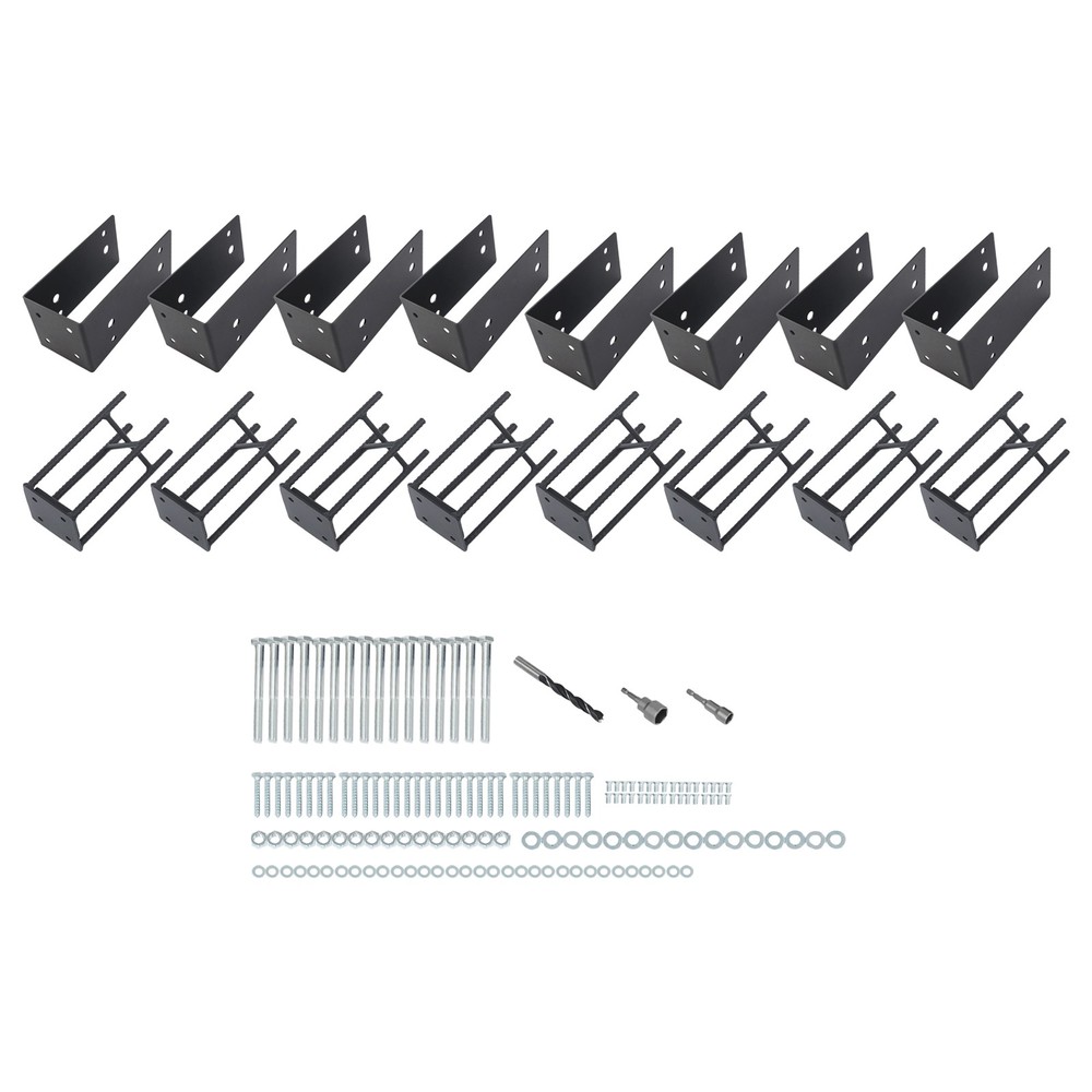 8Pcs Post Base Holders Multi-Functional U-Shape Concrete Foundation Fence Set