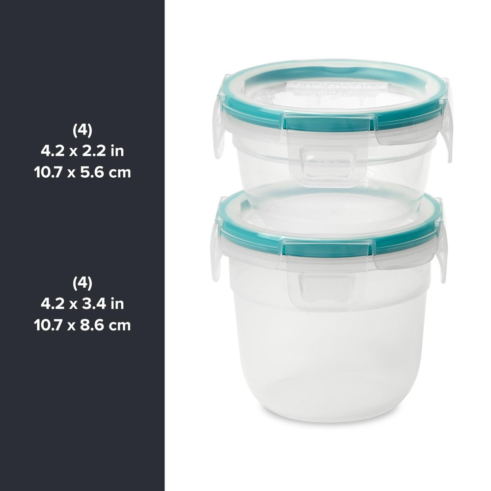 Snapware Plastic Total Solution 16-Pc Food Storage 8 Pack, multi-color