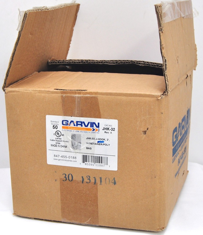 4X Garvin JHK-32 J-Hook CABLE SUPPORT 2 Inch