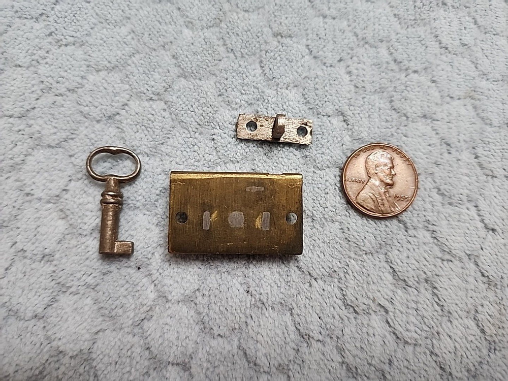 Early Chest Lock Brass Tiny NOS