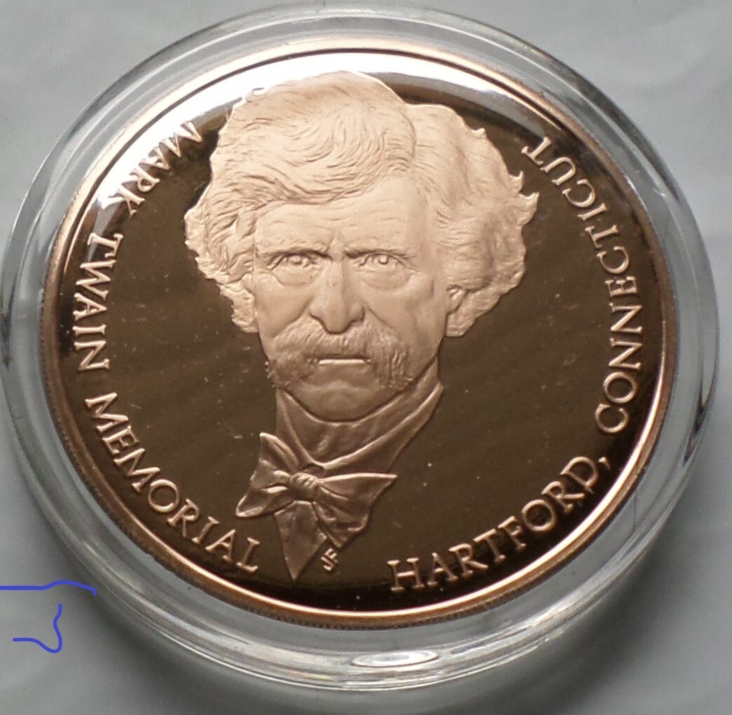Mark Twain Tom Sawyer Beautiful Vintage Bronze Proof Medal
