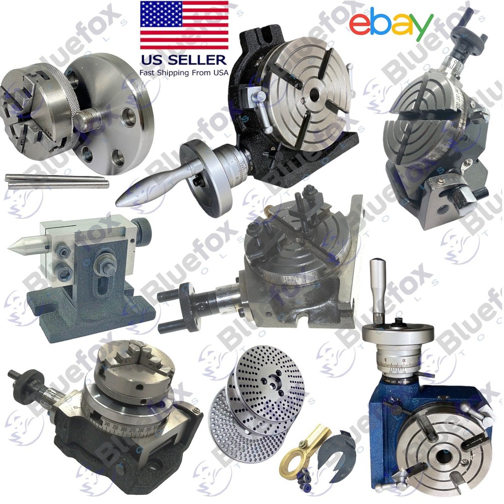Rotary Table Horizontal Vertical Tilting 3" , 4"+ Chucks + 80 & 100mm Round Vice