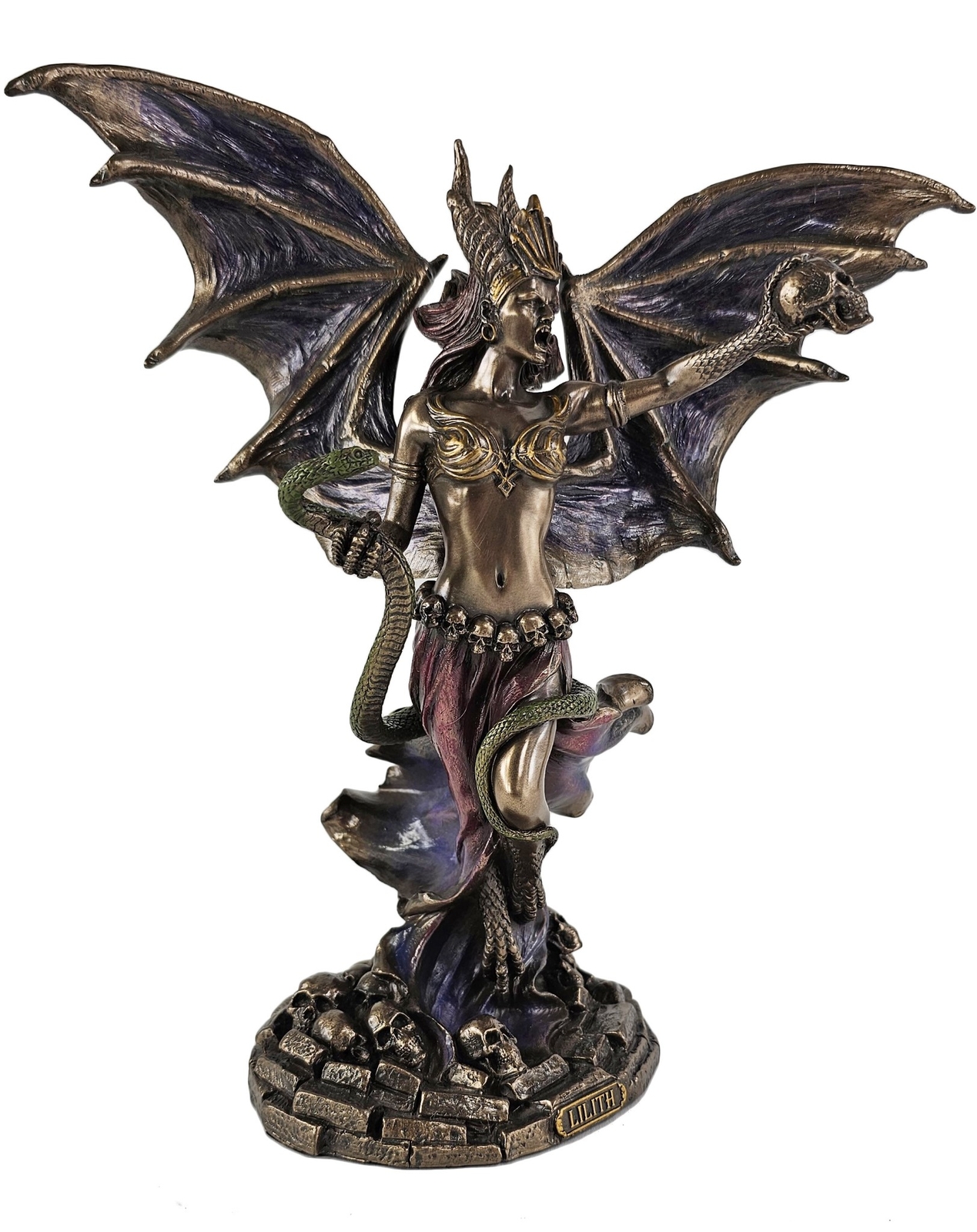 9 3/4" Lilith Queen of Demons Empress of Hell Statue Bronze Color Statue