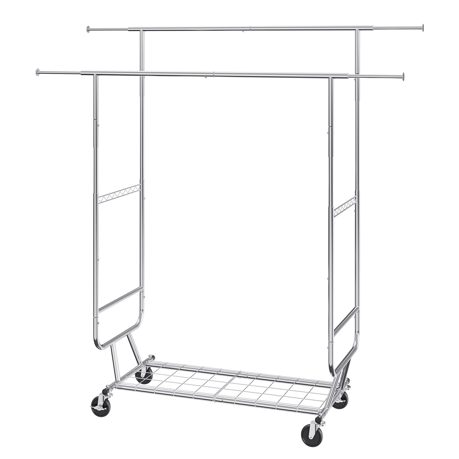 VEVOR Clothes Rack Heavy Duty Clothing Garment Rack Double Hanging Rod 600 lbs