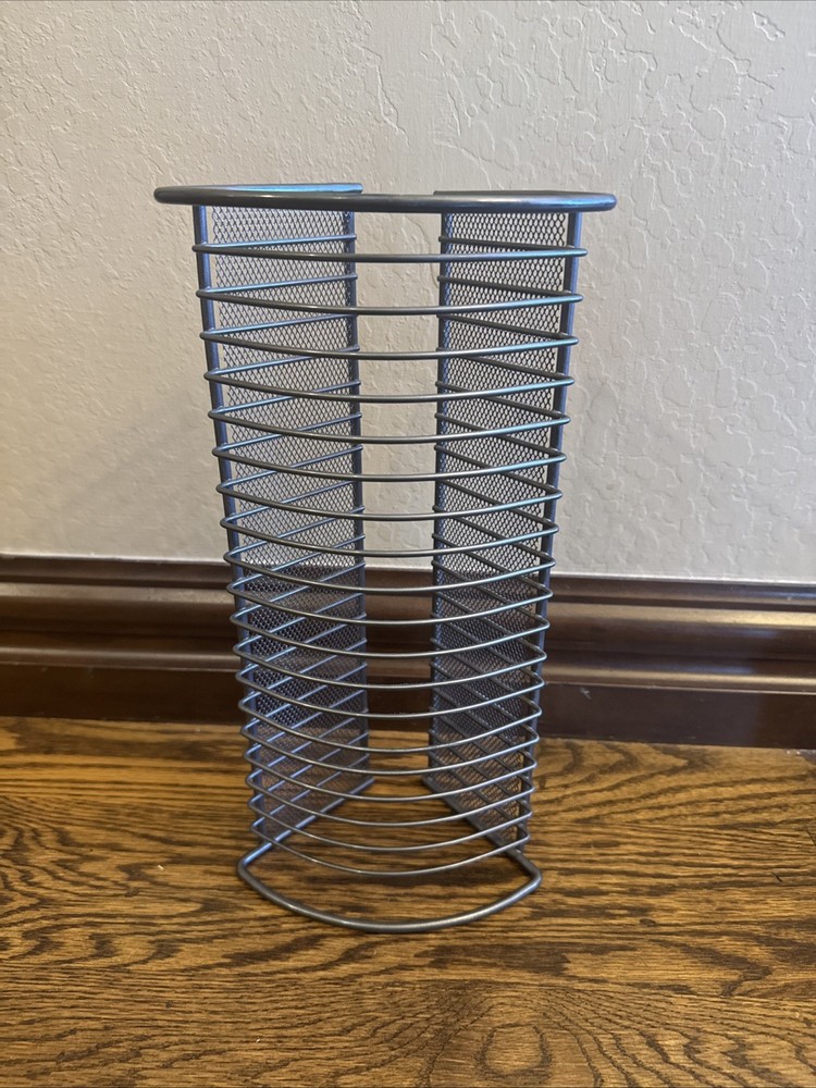 20 CD Rack Tower Storage Silver Wire 12”