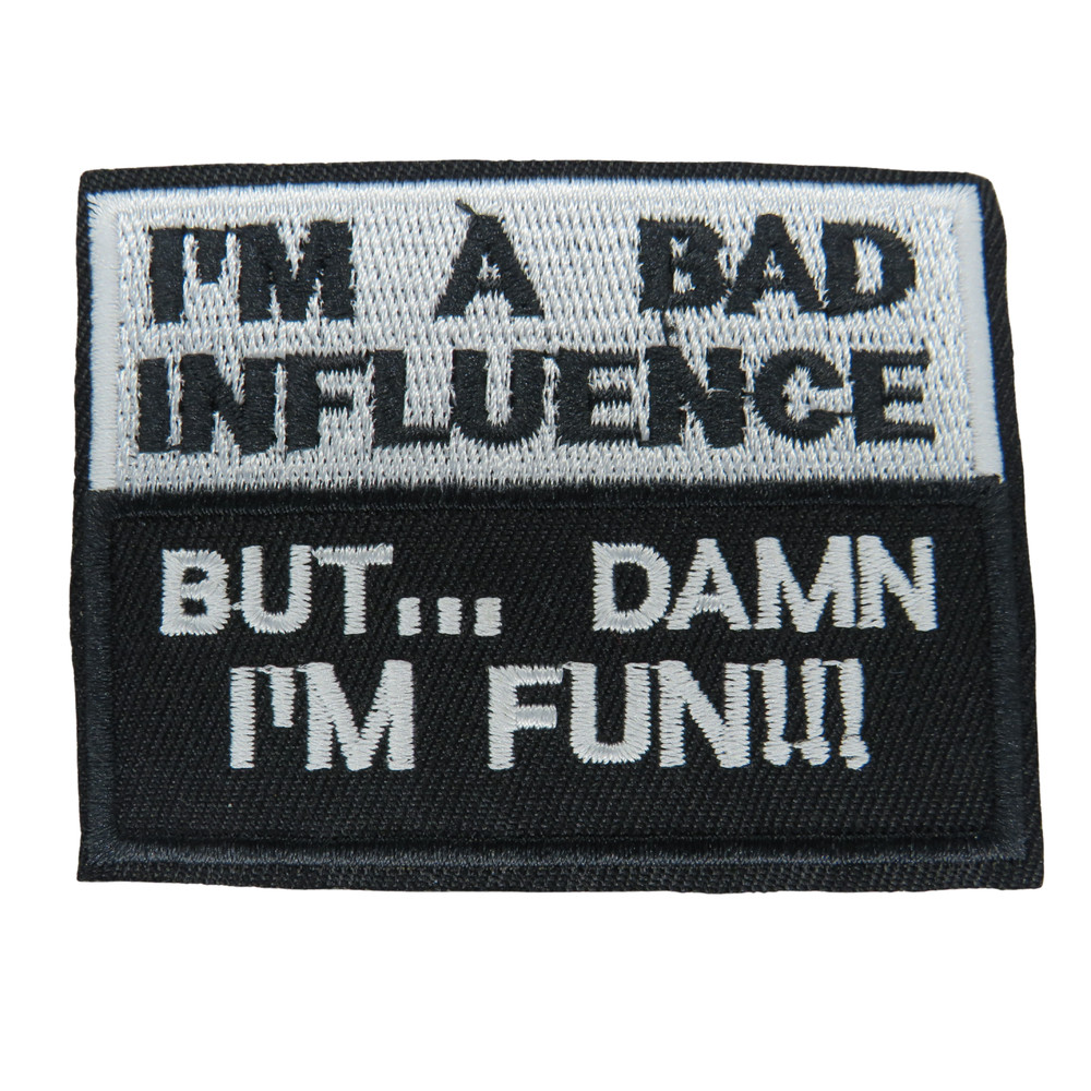 Humor saying patch iron on patch biker punk patch iron on
