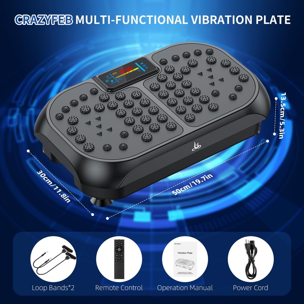 Vibration Plate Exercise Machine - Vibration Plate for Lymphatic Drainage, Wh...