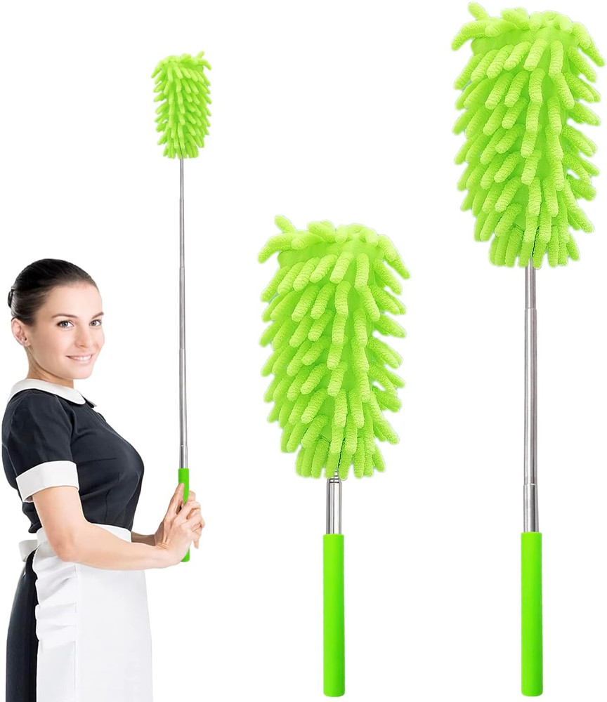 2 Pack Extendable Microfiber Feather Duster for Cleaning, Washable Dusters, up t