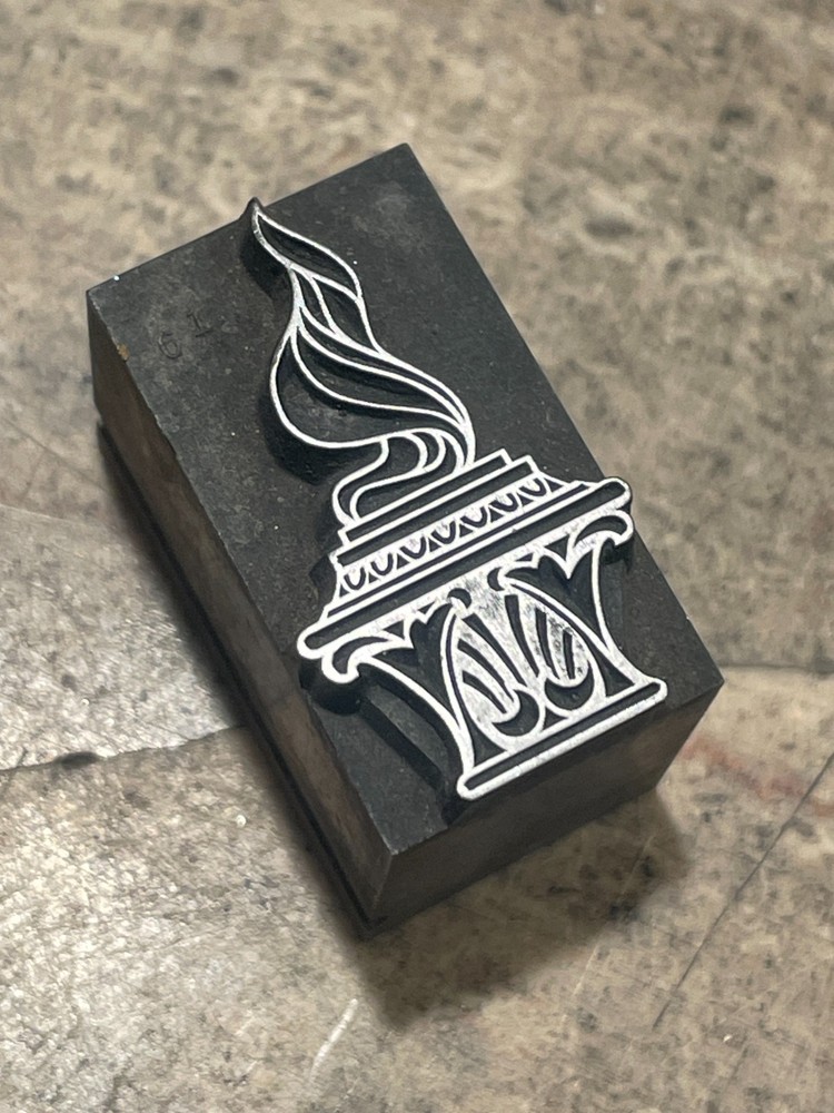 Printing Letterpress Printers Block Foundry Cast Torch And Flame (1444)