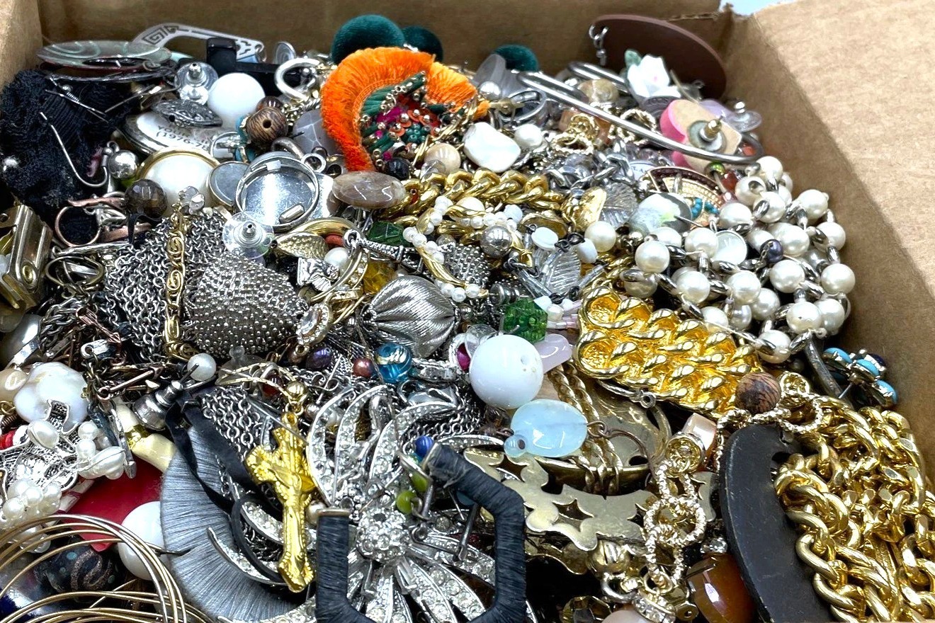 3 Pounds 3 Lbs Old Unsearched Jewelry Lot VTG & Now Junk & Wear & Resell Tangled