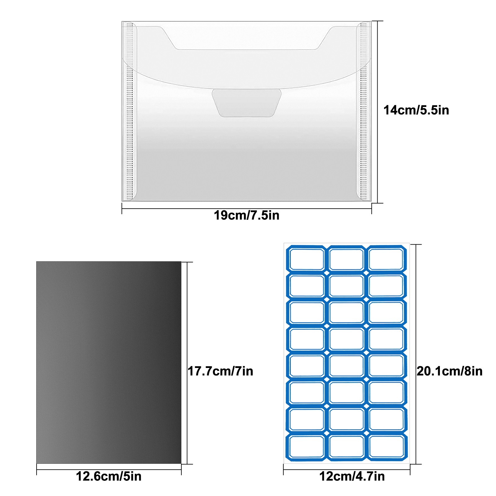 20x Stamp and Die Storage Set PVC Bags with Magnetic Sheets for DIY Scrapbooking